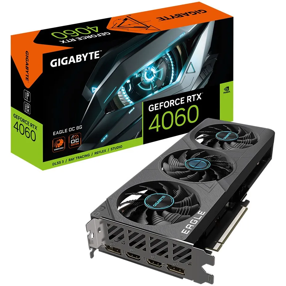 Gigabyte GeForce RTX 4060 EAGLE OC Videokártya, 8GB GDDR6, 128bit