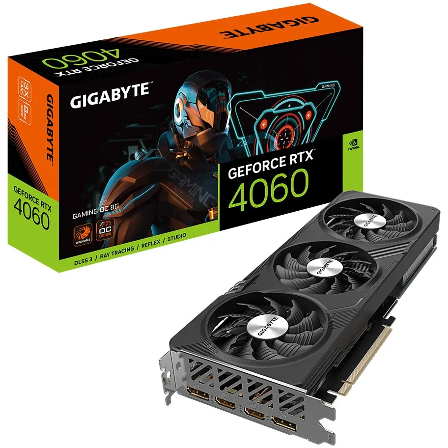 Gigabyte GeForce RTX 4060 GAMING OC videokártya, 8GB GDDR6, 128 bit