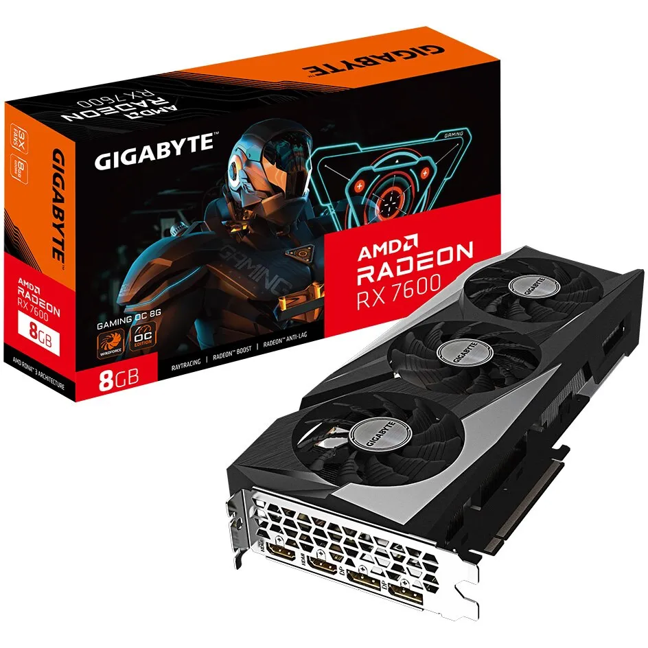 Gigabyte Radeon RX 7600 GAMING OC Videokártya, 8GB GDDR6, 128-bit
