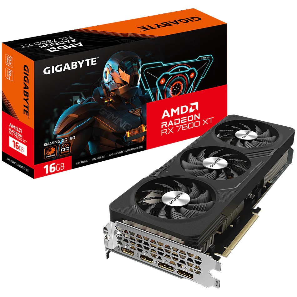 GIGABYTE RADEON RX 7600 XT GAMING OC videokártya, 16GB GDDR6, 128-bit