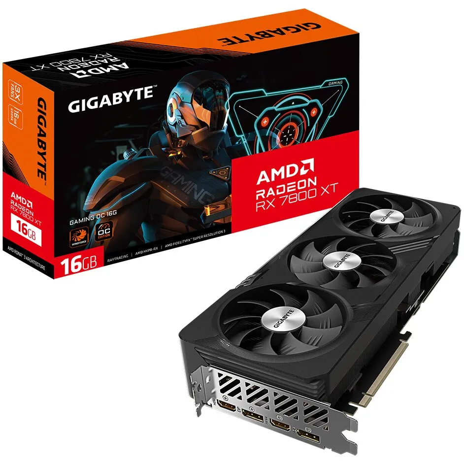 GIGABYTE Radeon RX 7800 XT GAMING OC videokártya, 16GB GDDR6, 256-bit