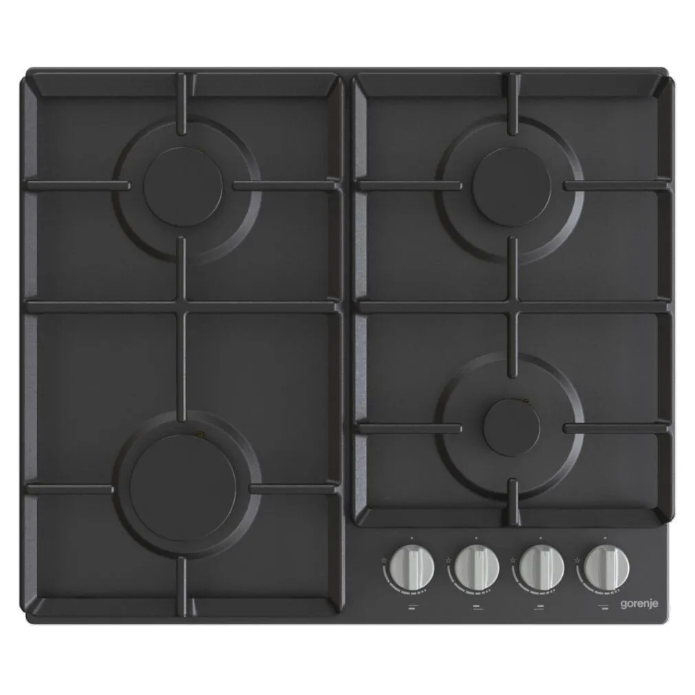 Gorenje G641EXB Beépíthető gáz főzőlap, 60cm, 4 főzőlap, 7650W, mechanikus vezérlés, fekete
