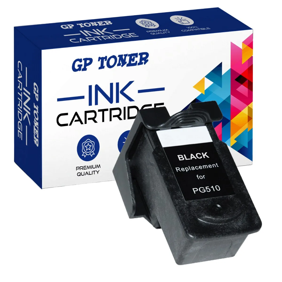 GP Toner tintapatron, kompatibilis a Canon 510 510XL, MP240, MP250, MP260, MP270, MP280, MP480, iP2700, MX350, MX420, PG-510-es nyomtatókkal, fekete