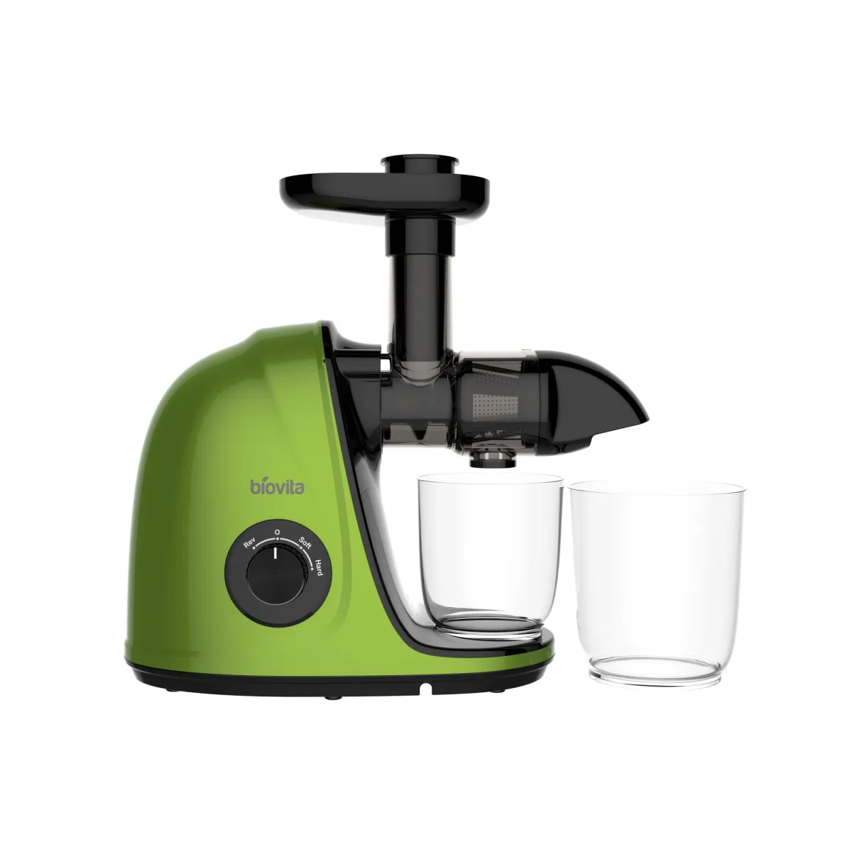 Gyümölcscentrifuga hidegsajtolással Biovita Nutrimax, csigával, rozsdamentes acél szitával, 150W, Halk, Hatékony, Zöld