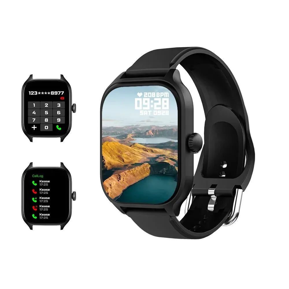 H9 okosóra, fekete, Bluetooth 5.1, kompatibilis Android és iOS, Unisex