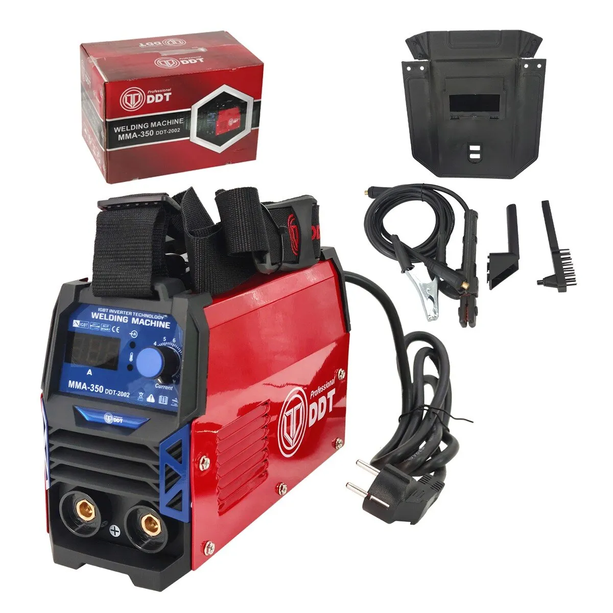 Hegesztőgép DDT PROFESSIONAL DDT-2002, MMA 350A, LCD elektronikus kijelző, Inverter, csúcstechnológia