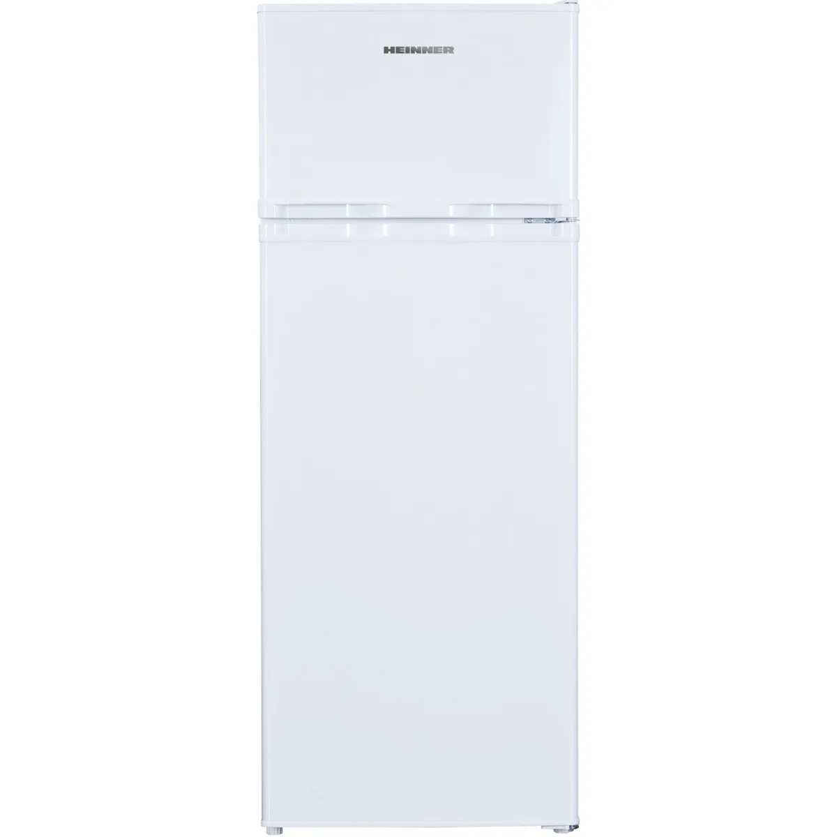 Heinner HF-H2206E++ kombinált hűtőszekrény, E energiaosztály, 206 L, LED lámpa, 3 hűtőszekrény üvegpolc, M:143 cm, Fehér