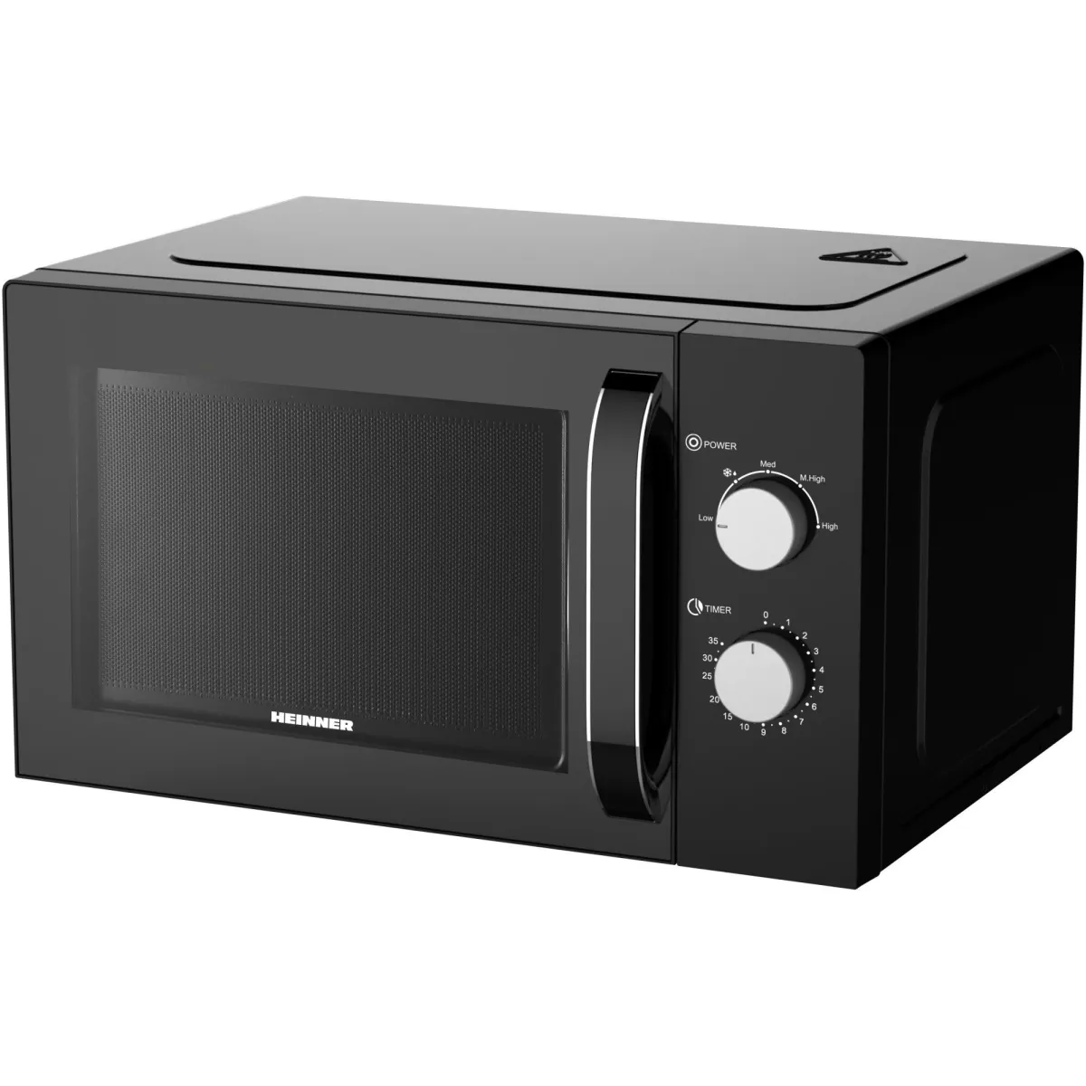 Heinner HMW-M2535BK mikrohullámú sütő, 25l, 850 W, Mechanikus vezérlés, Időzítő, Fekete