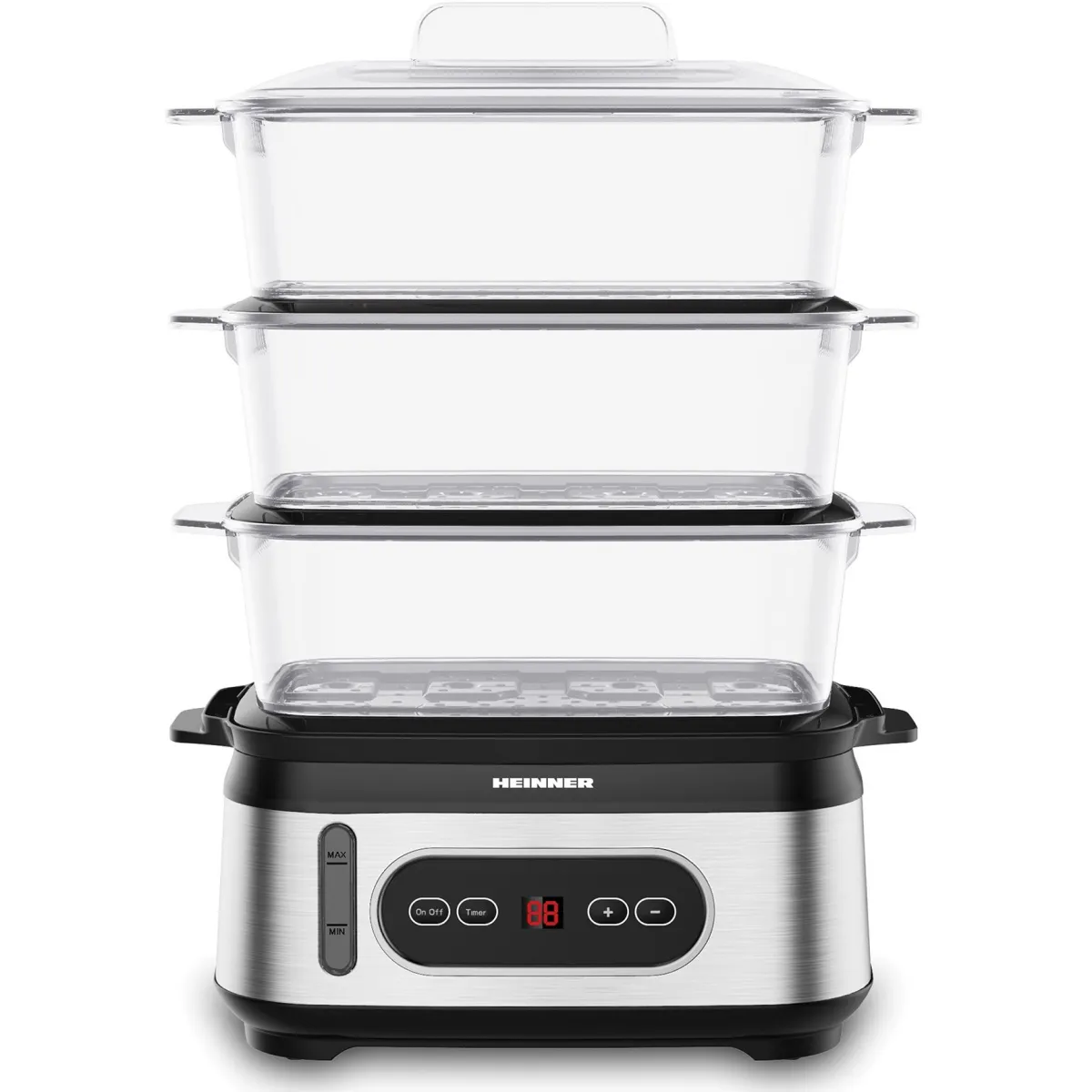 Heinner HSA-D950SS Steamer, főzési kapacitás 9l, víztartály kapacitás 1.5l, 950W, LED kijelző, Fehér