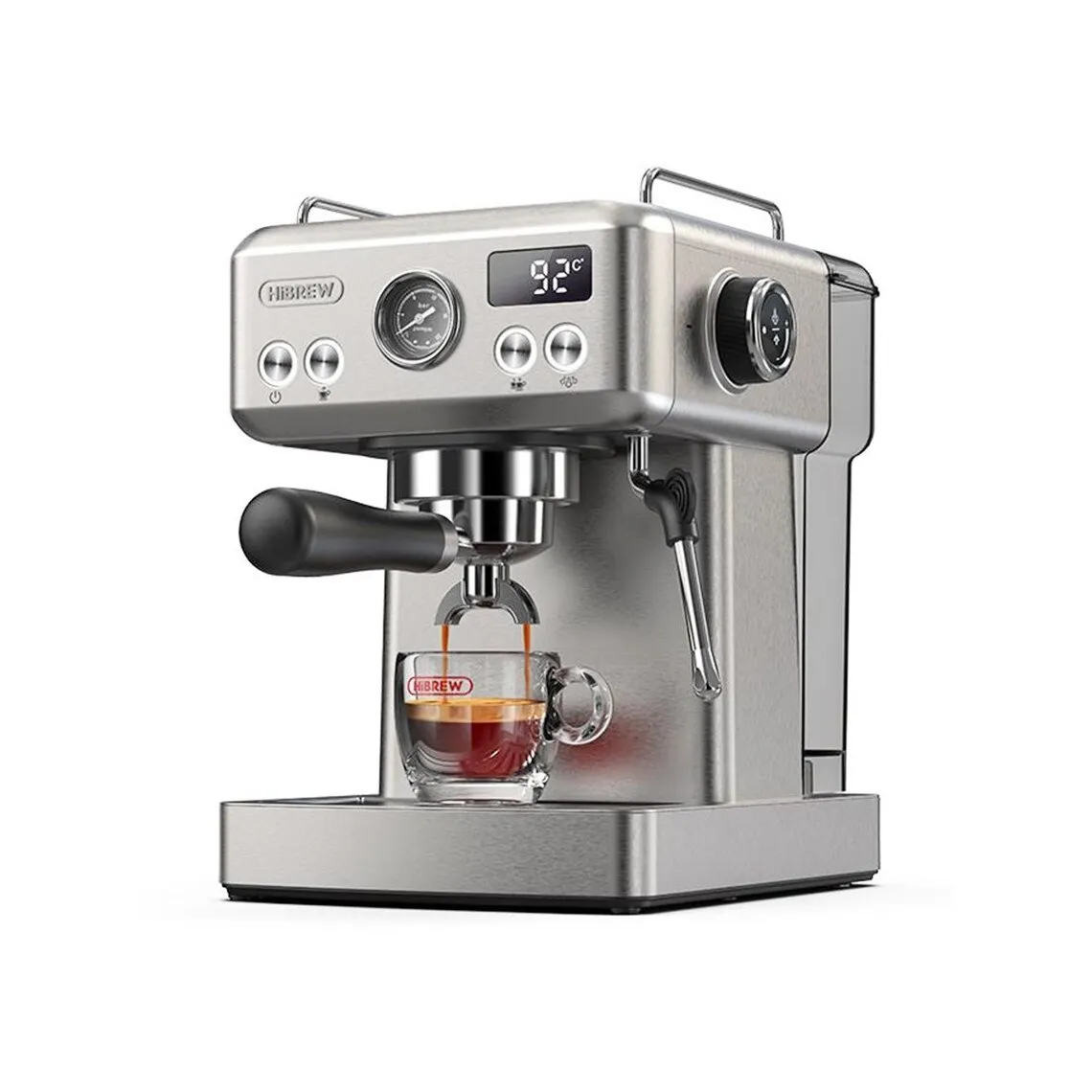 HiBREW H10A automata eszpresszógép, Állítható hőmérséklet 58 mm, 1350 W, 20 bar, 1,8 l, ezüst