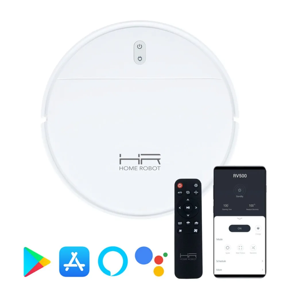 HOME ROBOT RV500 Intelligens robotporszívó, nedves-száraz, wifi, applikációval - fehér