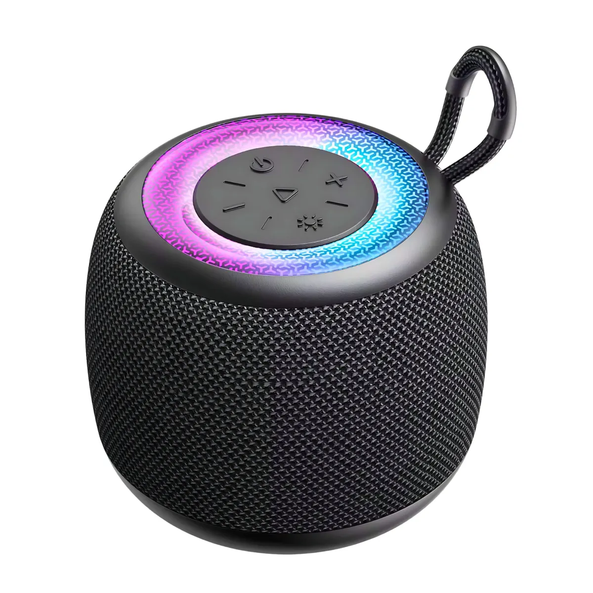 Hordozható Bluetooth hangszóró KOVY® Boombox, Bluetooth 5.3, LED lámpák, 10 órás autonómia, FM rádió funkció, TWS csatlakozás, MicroSD kártya, 8 W, víz- és porállóság, akkumulátor kapacitása 1200 mAh, fekete