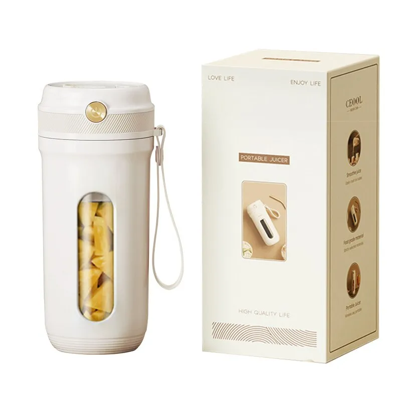 Hordozható turmixgép, USB-C, 350 ml, fehér