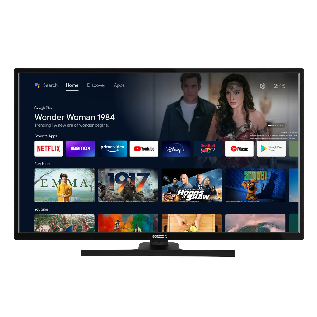 Horizon 32HL7390H/C Smart LED televízió, 80 cm, Smart Android, HD, Micro Dimming, HDR10 Chromecast, Wi-Fi, DTS Virtual:X, F energiaosztály, fekete
