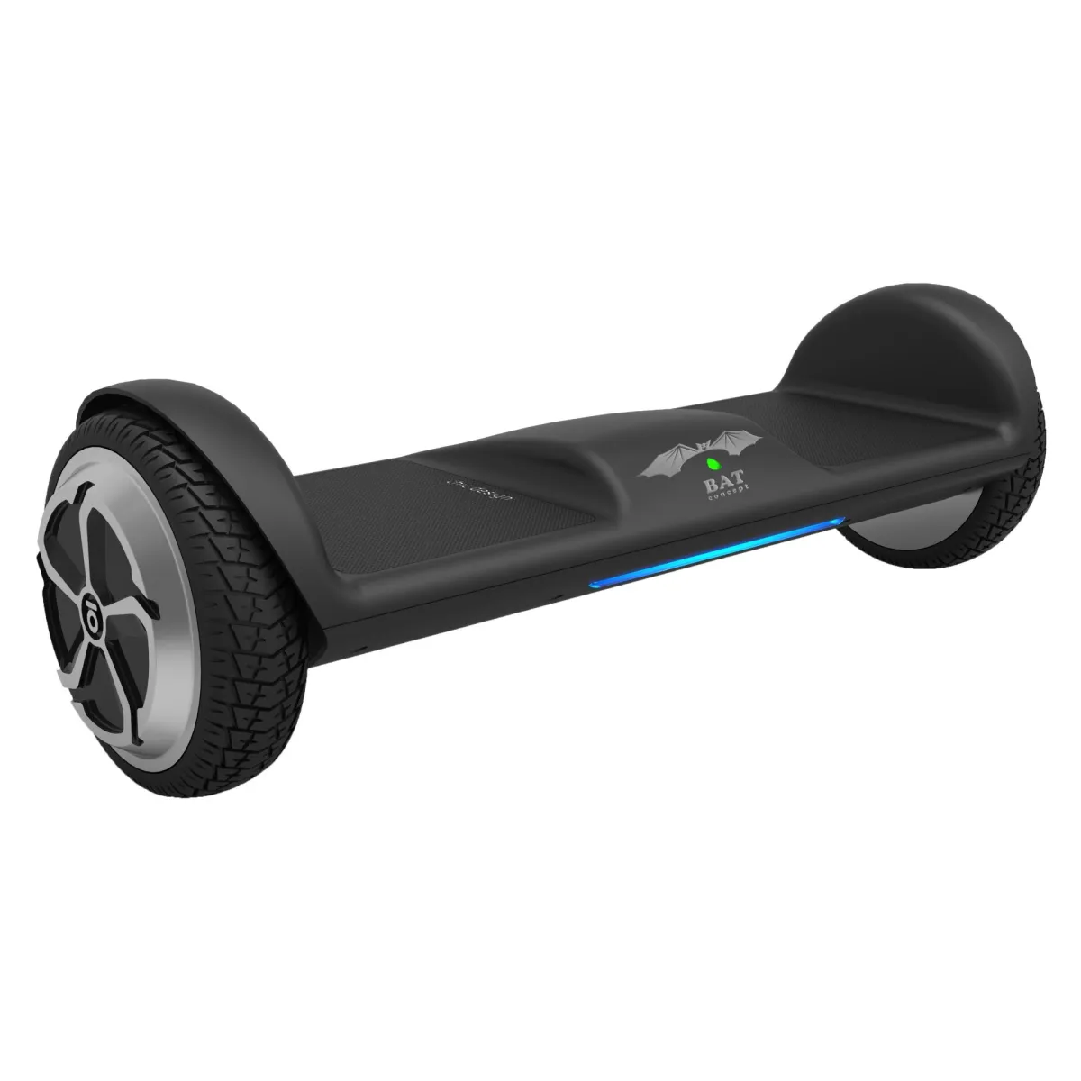 Hoverboard BAT Concept® ,elektromos robogó, 2 db 6,5 hüvelykes kerék, integrált fogantyú, Bluetooth, hangszóró, ledlámpák, beépített hangszóró, motorhang-szimulátor, fekete