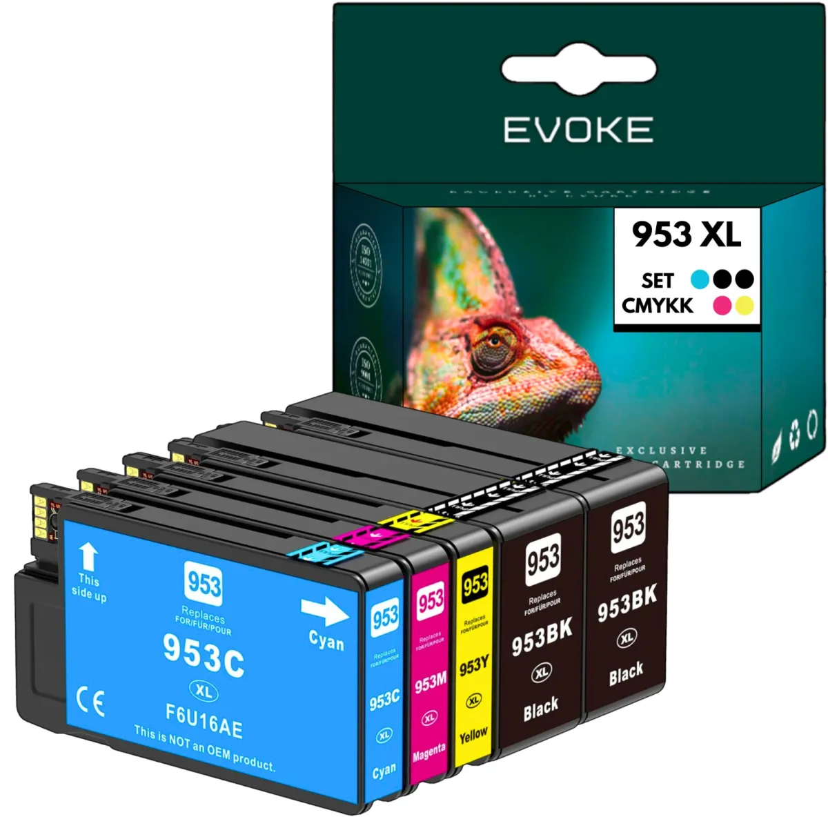 HP 953 XL SET nyomtatópatronok, 2350 oldal fekete, 2160 oldal ciánkék piros sárga, tinta kompatibilis az Officejet Pro 7720, 7730, 7740, 8210, 8218, 8700, 8710, 8715, 8720, 8725, 8730, 8740, 8730, 874