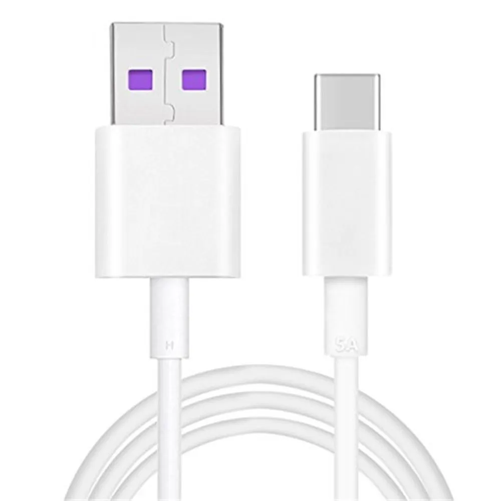 Huawei SuperCharge Type-C 5A Adat- és töltőkábel, USB 3.1 / USB-C, Huawei Mate 30 20 P40 P30 P20 Pro Lite készülékkel kompatibilis, Fehér