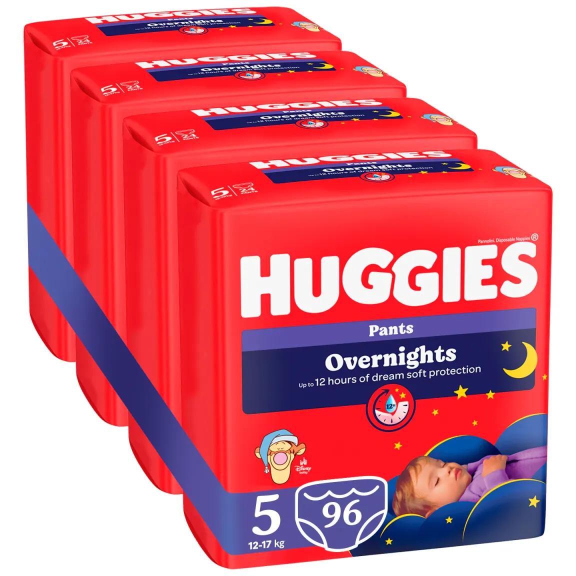 Huggies Overnights 5 pelenka, 12-17 kg, 96 db