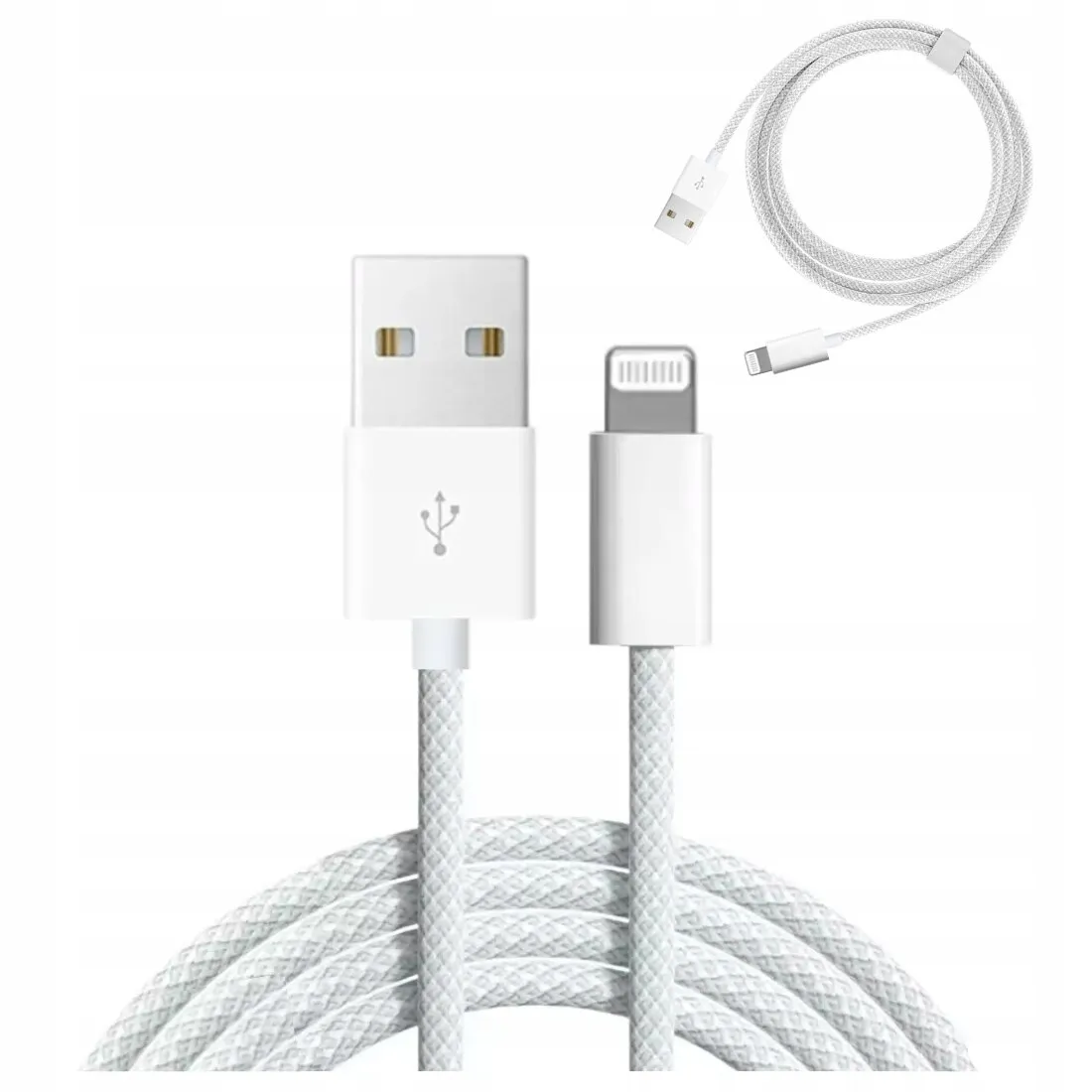 Ightning adat- és töltőkábel, Zenwire, ZC-16, iPhone/iOS készülékhez, Quick Charge 3.0 (3A), Gyorstöltés, 2 m, Fehér