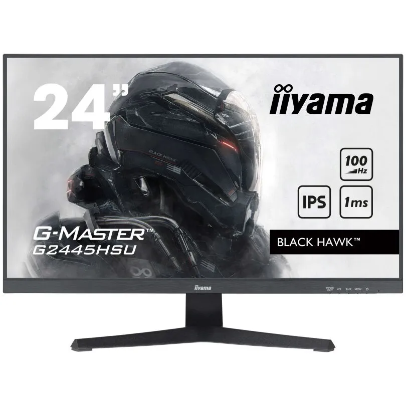 iiyama G-Master G2445HSU-B2 LED IPS gaming monitor, 23.8", Full HD, HDMI, DisplayPort, 100 Hz, adaptív szinkronizálás, BLACK HAWK™, Vesa, fekete