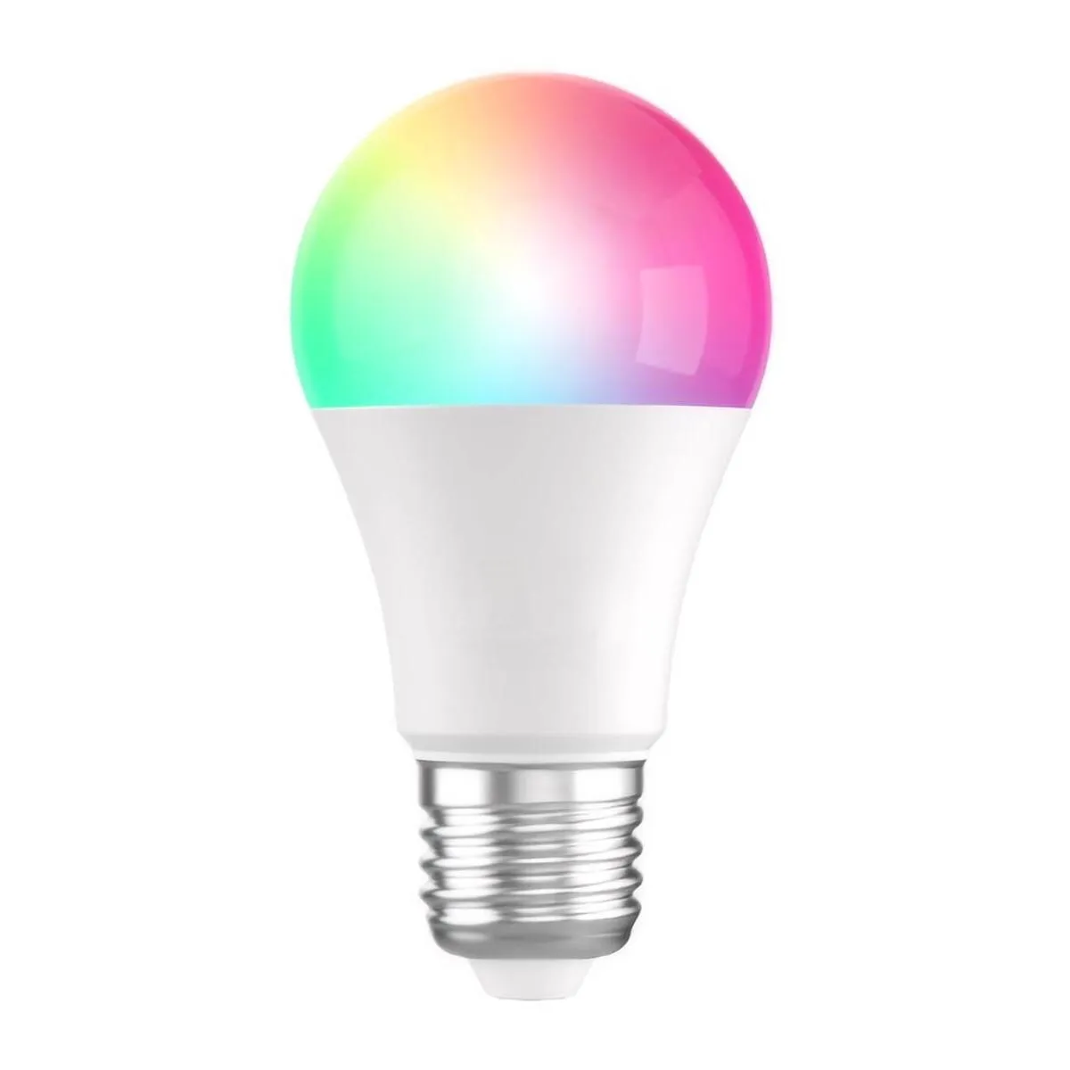 Intelligens LED izzó MTEvoTX® 9W RGB A19 E27, WiFi és Bluetooth, Alexa és Google Home kompatibilis, 16 millió szín, szabályozható, 600 LM, A energiaosztály