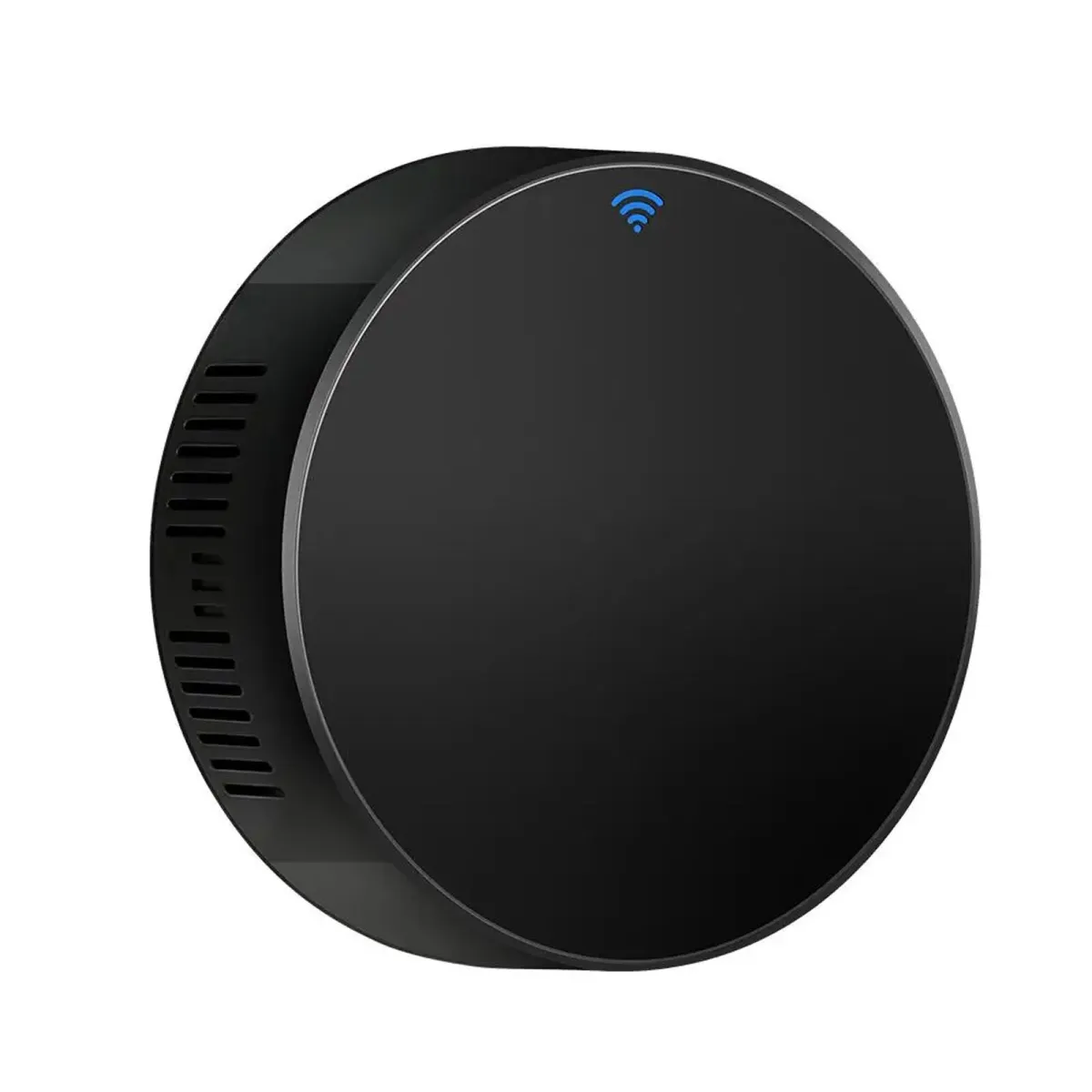 IR WiFi intelligens távirányító, Axroad Mall, WiFi 2,4 GHz, 38 KHz, Internet és hangvezérlés, Könnyen használható, Kompatibilis a Google Home és Alexa rendszerrel, TV-hez/házi mozihoz/levegőhöz, ABS, 63 * 63 * 23 mm, fekete