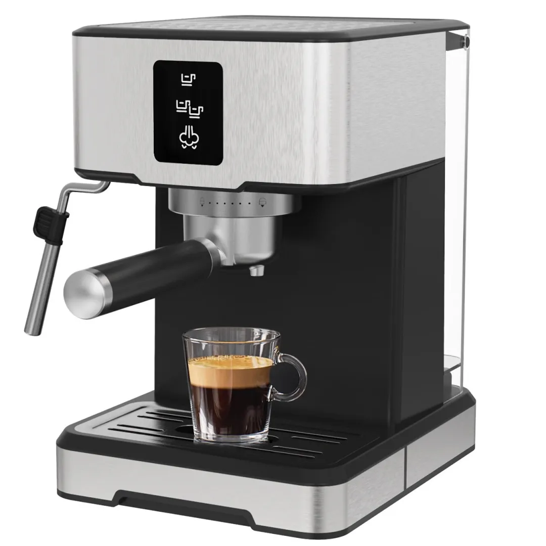 KAIF STYLE Explora Series TC51A Kávéfőző, Manuális kávéfőző 3 az 1-ben, 20 bar, 1400 W, programozható, automatikus vízkőtelenítés, hab/forró víz, 1, 5 liter, Ezüst