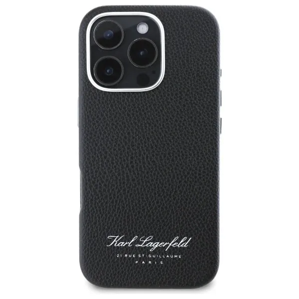 Karl Lagerfeld telefonborító, iPhone 16 Pro Max készülékhez, Hotel RSG, fekete