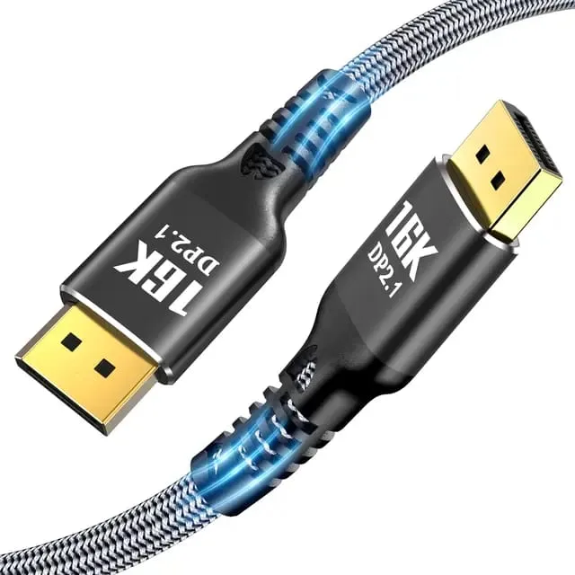 Kábel DisplayPort 2.1 16K 30Hz, 8K 120Hz, 4K 144Hz 2K 165Hz férfi-duga, HDR 40Gbps, 2 méter, Q-Elite®