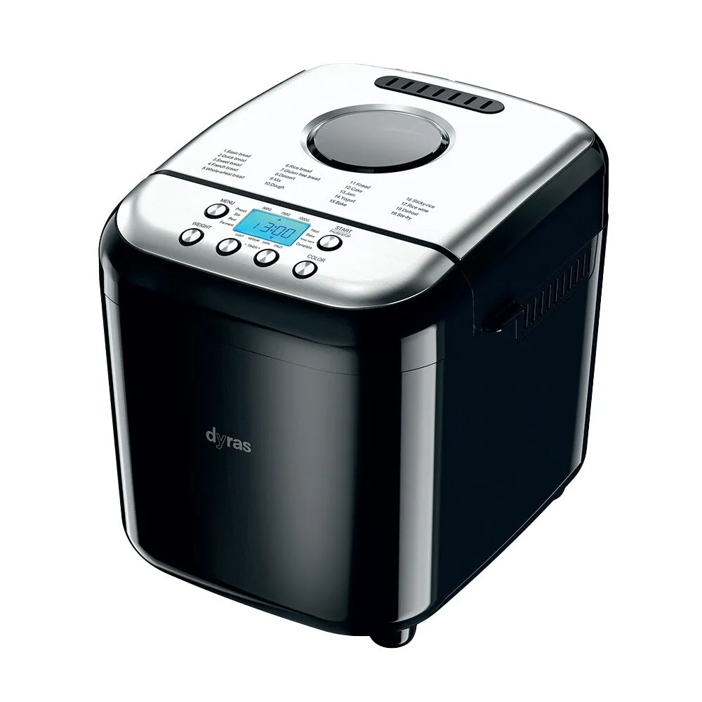 Kenyérsütő, Dyras, BM-8111, 600 W, 19 program, 1 lapát, Fekete-Inox