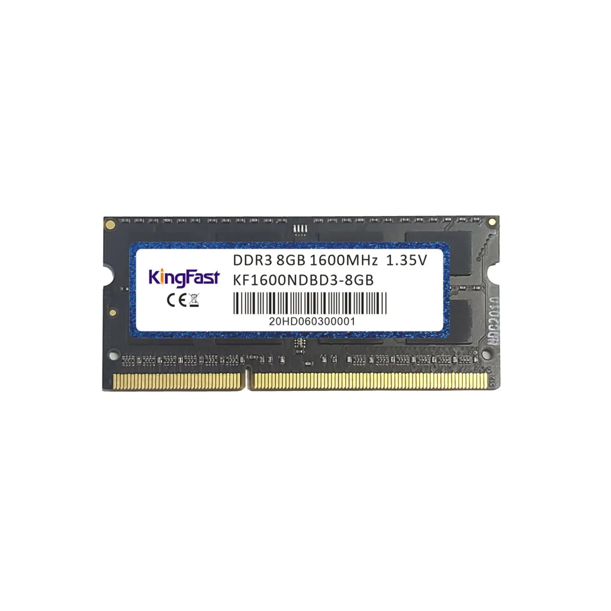 Kingfast Memória, 8GB, SODIMM, DDR3, 1.35V, 1600Mhz