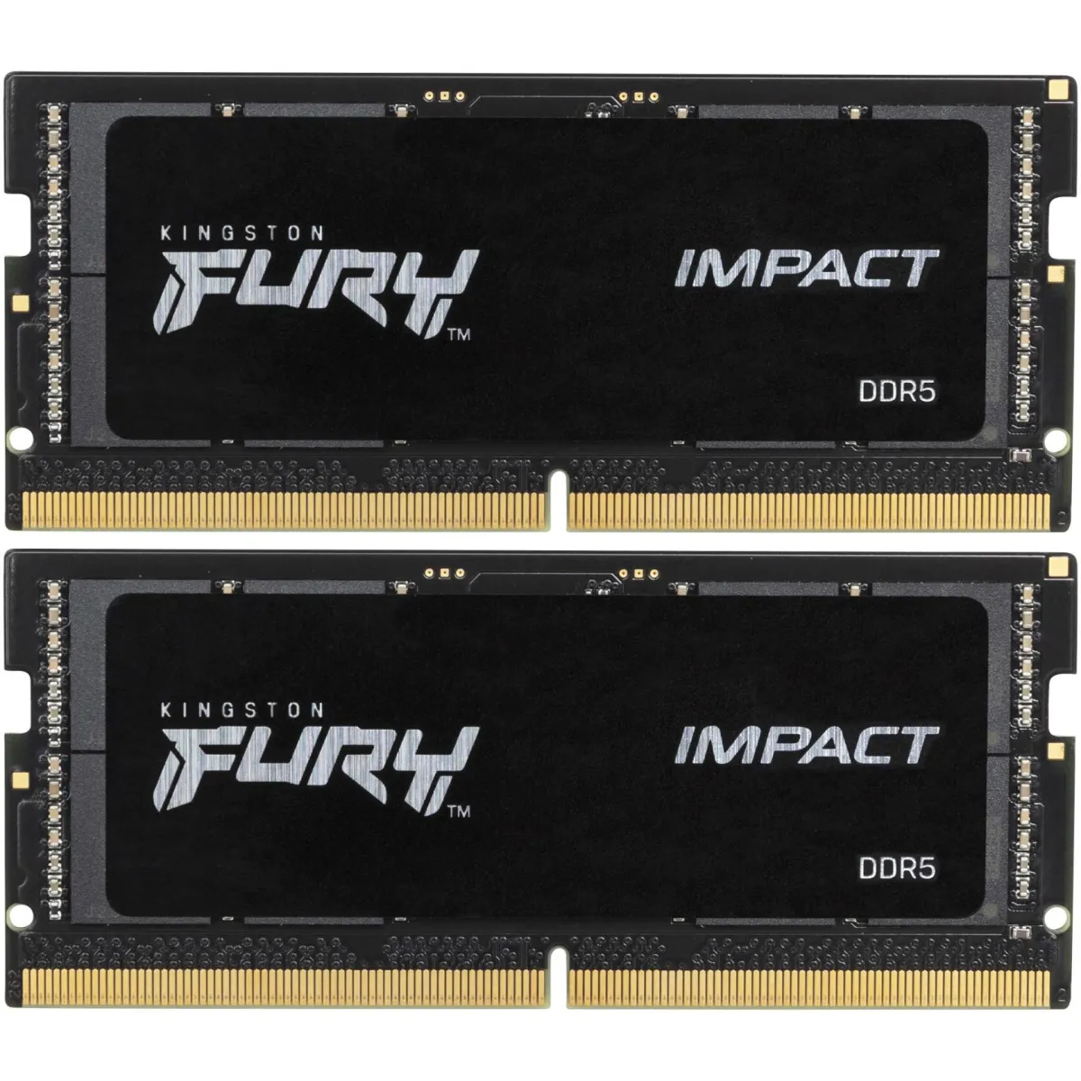 Kingston Fury Impact laptop memória, 16 GB DDR5, 4800 MHz CL38, kétcsatornás készlet