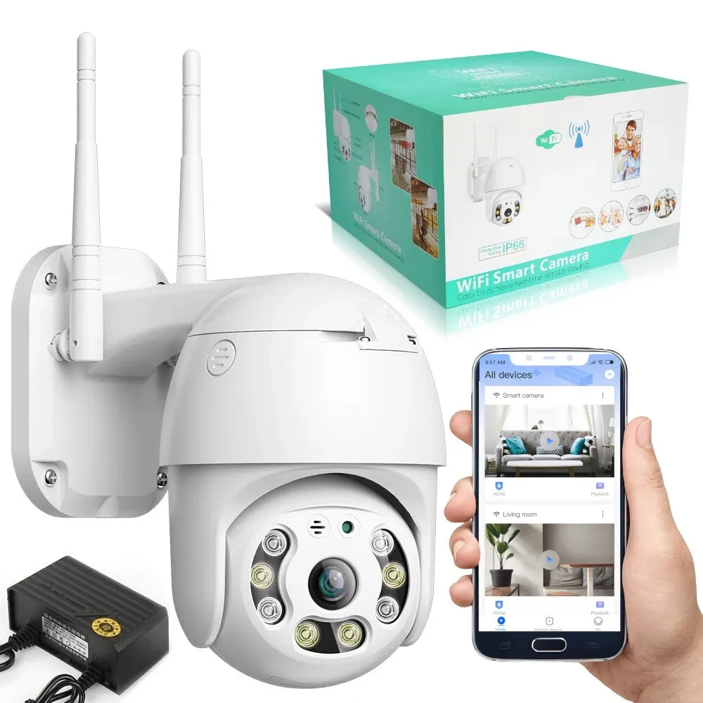 Kültéri térfigyelő kamera, 360°-os forgatás, WiFi, Zoom 4X, Full HD