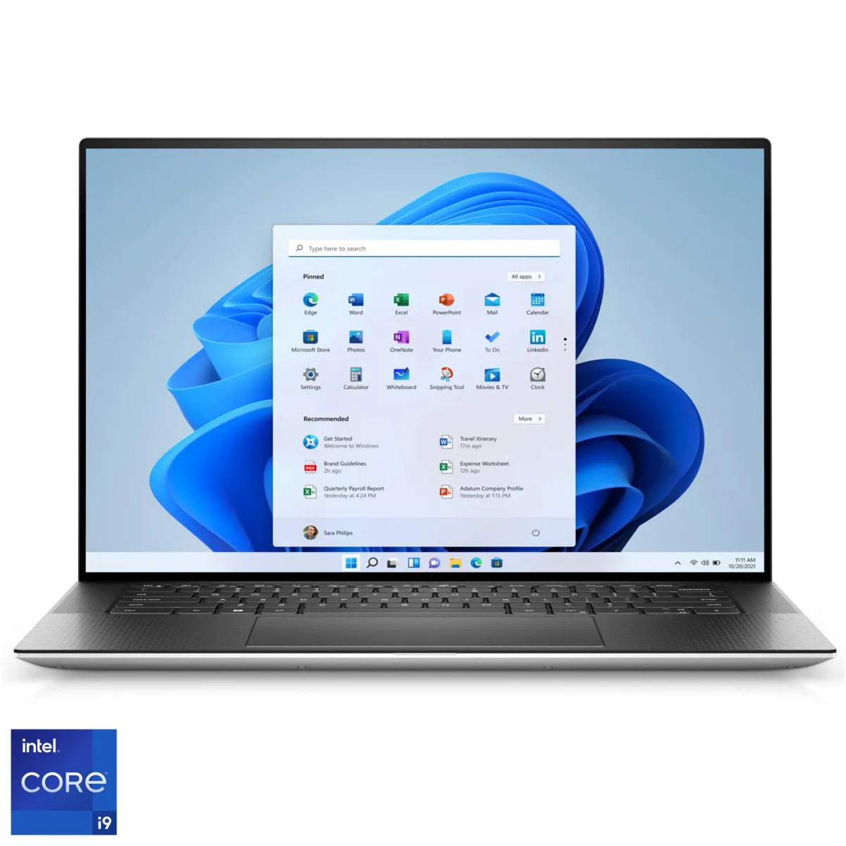 Laptop Dell XPS 15 9530 Intel® Core™ i9-13900H processzorral 5,40 GHz-ig, 15,6", 3,5K, 32 GB, 1 TB SSD, NVIDIA® GeForce RTX 4070 8 GB GDDR6, Windows 11 Onsite Pro, Platina Basic Warranty