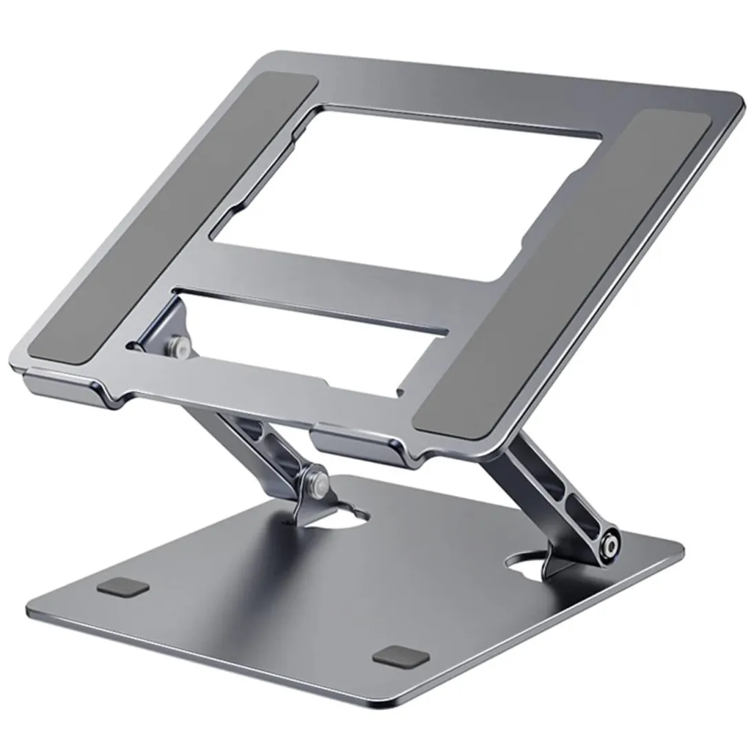 Laptoptartó 11-17,3'', Összecsukható, BYONDSELF®, Ergonomikus, Állítható magasságú 3,5-27 cm, Hordozható 4 kg, Alumínium, Ezüst