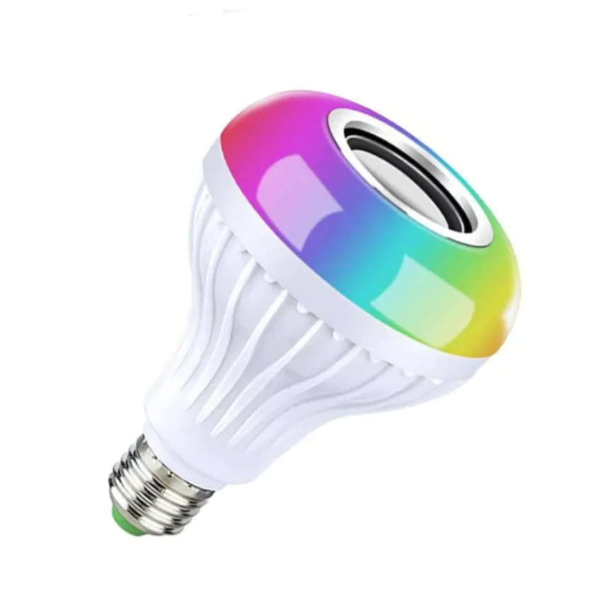 LED izzó hangszóróval, Bluetooth 4.2, távirányító, 12W hangszóró, RGB színek, normál aljzat