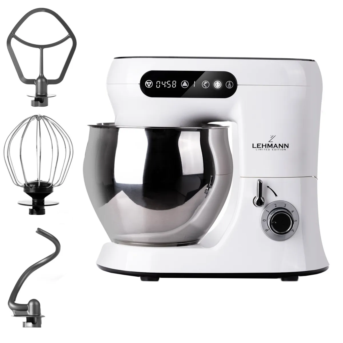 Lehmann Hyssop Limited Edition, Konyhai robotgép, bolygóműves, 1300 W, 5 literes tál, 6 sebességfokozat, időzítő kijelző, 322 x 349 x 215 mm