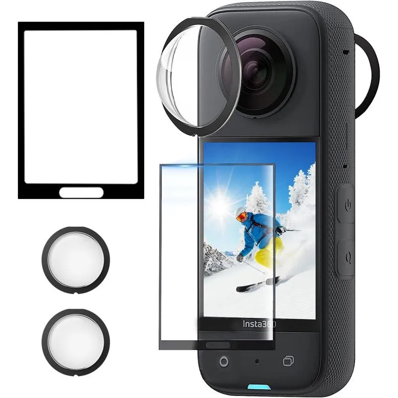Lencsevédelem Insta360 x3-hoz, JENOUS, képernyővédő fólia, HD, karcálló, könnyen felszerelhető, teljes védelem a kamera lencséjének