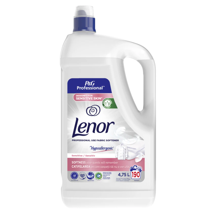 Lenor Professional öblítőszer, Sensitive, 190 mosás, 4.75l
