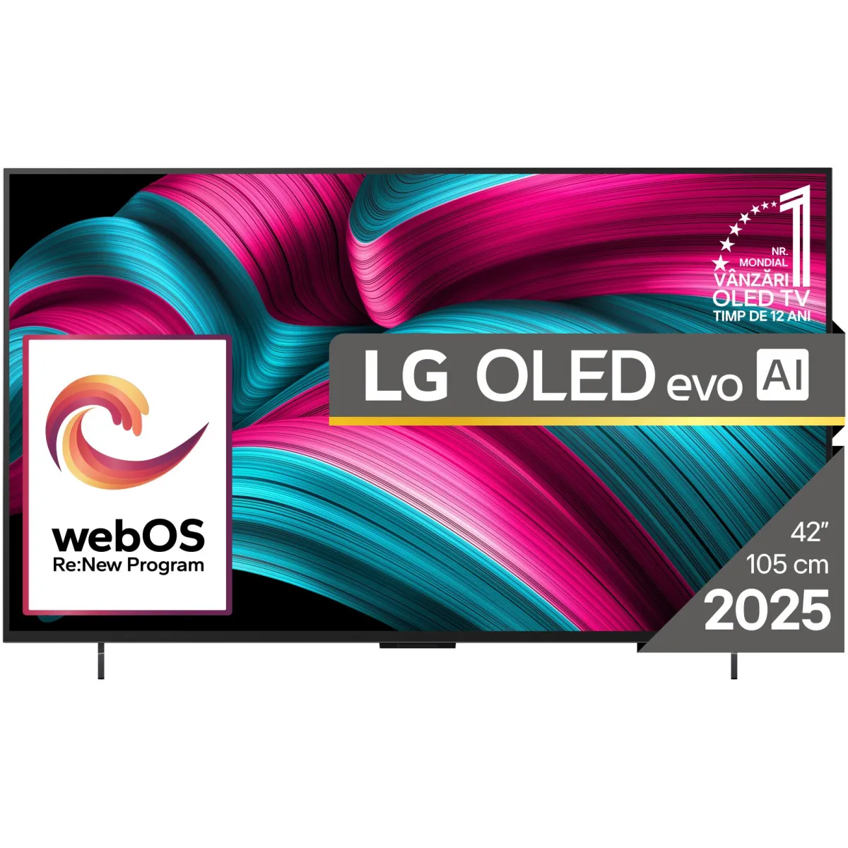 LG 42C51LA OLED evo televízió, 105 cm, Smart, 4K Ultra HD, 100 Hz, G energiaosztály (2025-ös modell)