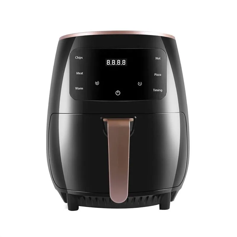 Légsütő készlet és 100db sütőpapír 16x4,5cm, KÖVETKEZŐEN, olaj nélkül sütés, Air Fryer kapacitása 4,5 liter, 1400W, 8 főzési program, Touch Control, digitális kijelző, fekete