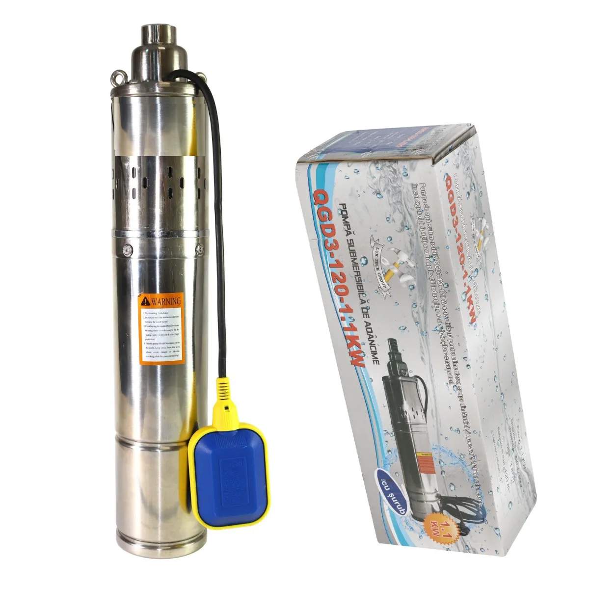 LUK TECH QGD3-120-1.1 Búvárszivattyú, 1.1kW, 3m³/h, 120 m