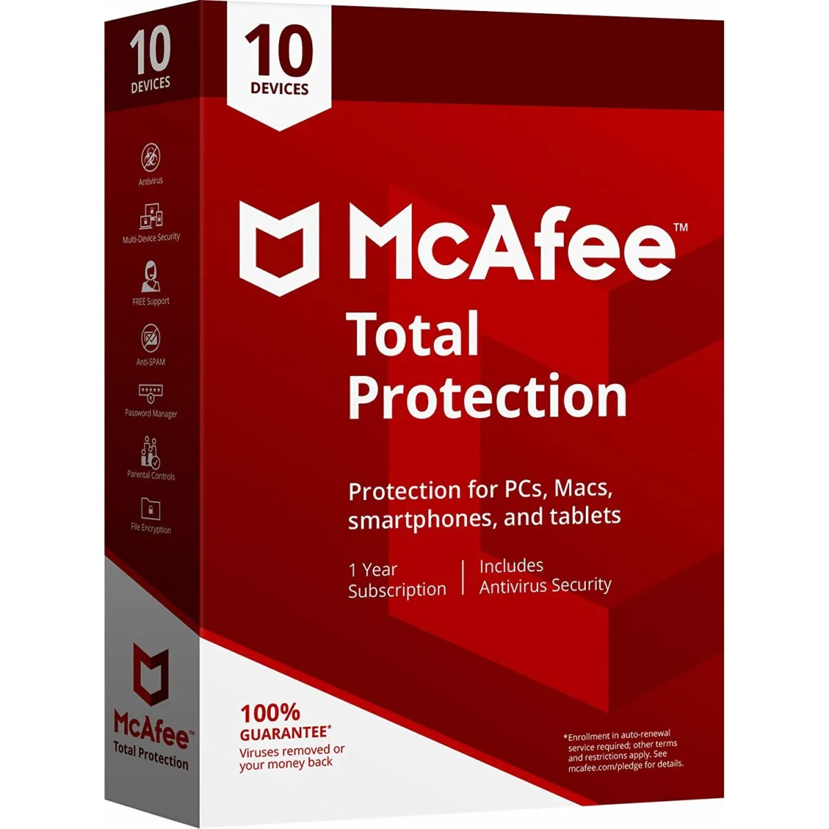 McAfee Total Protection vírusírtó, 10 eszköz, 1 év, elektronikus licenc