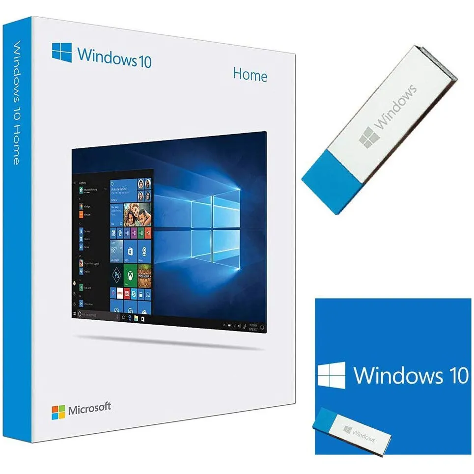 Microsoft® Windows 10 Home, 32-bit/64-bit, Angol, USB Flash P2