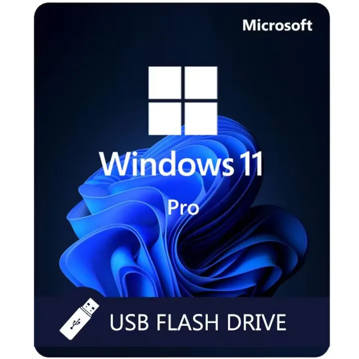 Microsoft Windows 11 Pro, 64 bites, többnyelvű, kiskereskedelmi, USB 3.2 pendrive, 32 GB, licenc kulcs, FPP, kiskereskedelmi