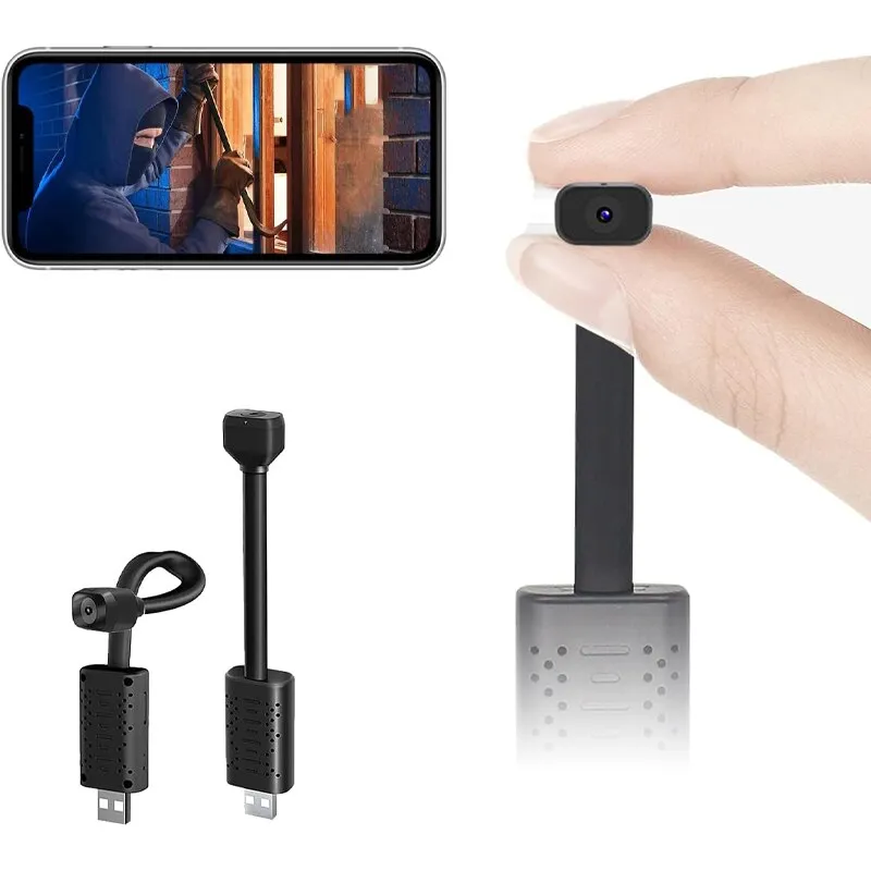 Mini térfigyelő kamera, wifi, 1080 P, éjjellátó, USB, A biztonság kedvéért, fekete