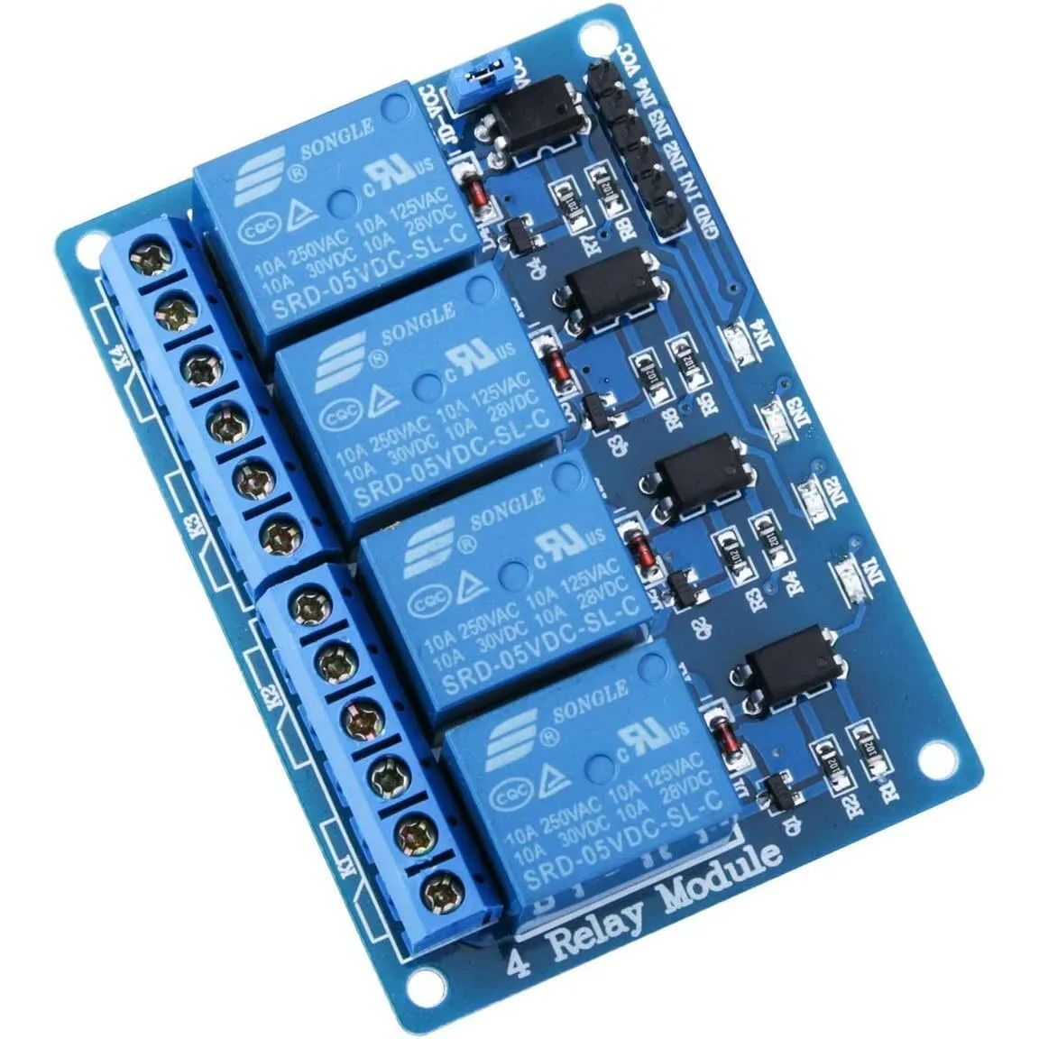 Modul relé 4CH DC 5V Mega 1280 DSP kar PIC AVR Raspberry Pi, 1 db