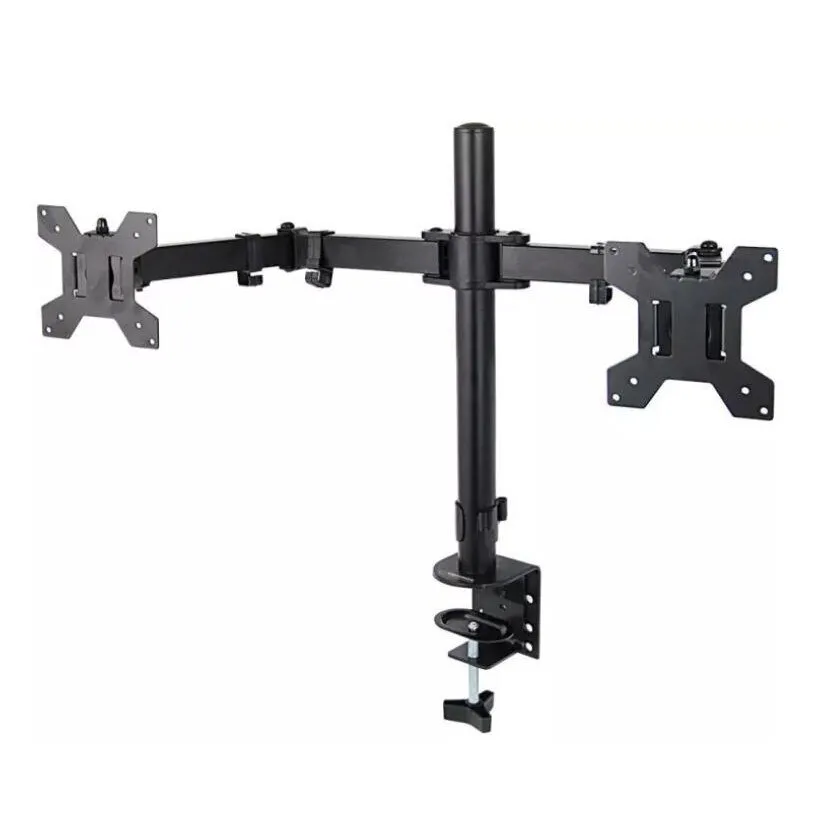 Monitor állvány, Esperanza ERW018, 2 monitorhoz 10" - 27" VESA 75/100 mm, Akár 8 kg karonként fekete