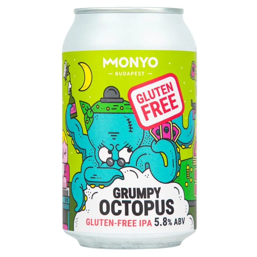 Monyo Grumpy Octopus l, gluténmentes West Coast IPA típusú sör, 0,33l
