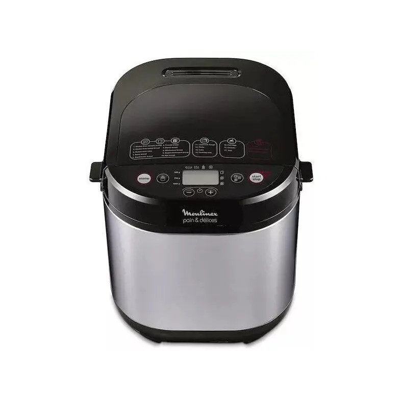 Moulinex OW240 kenyérsütőgép, 20 program, 720 W, kapacitás 1 kg, rozsdamentes acél, fekete